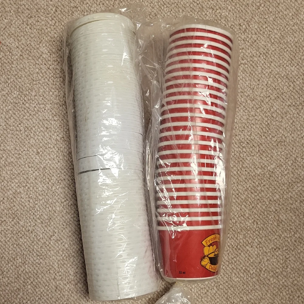 Fast & delicious new soup cups w/ lids 12 oz lot of 25 new or ice cream cup